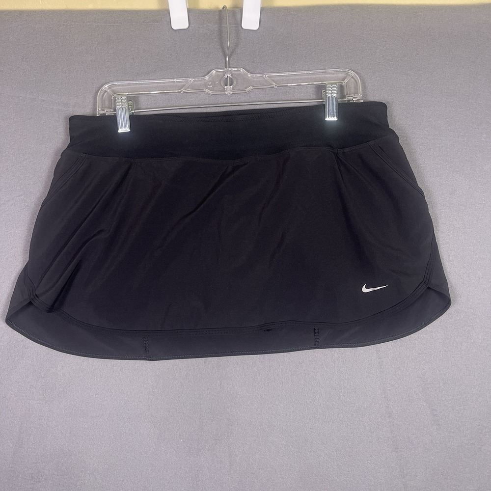 Nike Skort Womens L Black Athletic Skirt Dri-FIT Running Activewear